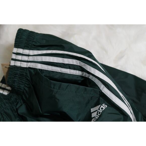 NWT Rare Adidas Vintage Nylon Forest Green Track Pants Youth Medium YM - Picture 4 of 11